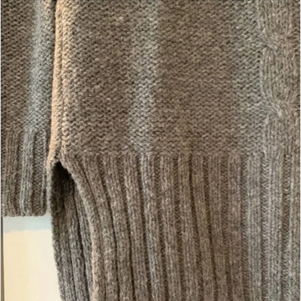 New! J.Crew women’s gray cable‎ knit tunic sweater with cowl neck size XS